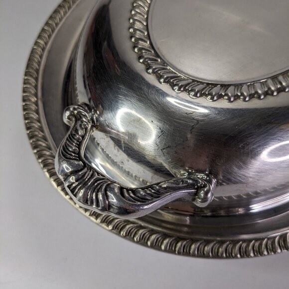 Vintage Oval Serving Dish with Lid, Silver Plated, Two Piece Vegetable Dish - Picture 11 of 14